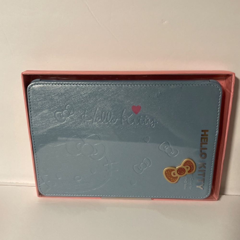 🍀 Hello Kitty Leather Case for iPad Mini - Blue Bow Generation 1/2/3 NEW 🍀